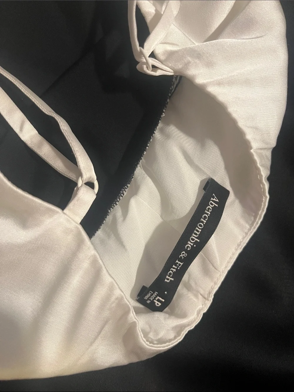 Abercrombie & Fitch Black Slip Maxi Dress with White Bodice